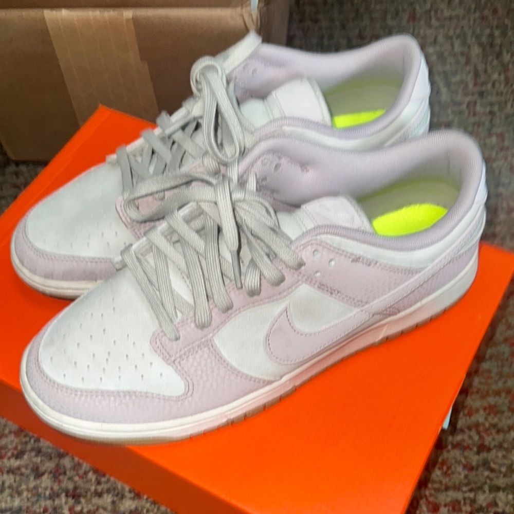 Dunks- Nike White and Pink Sneakers Stylish Comfort